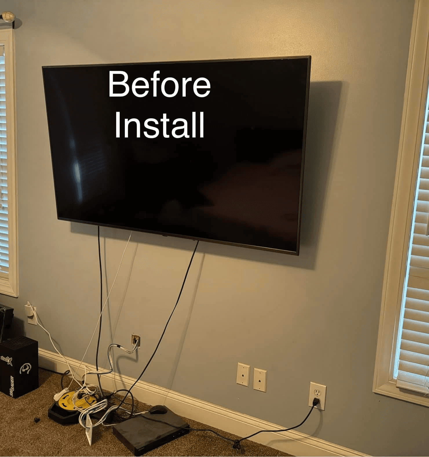 Before installation — Bedroom Entertainment Transformation