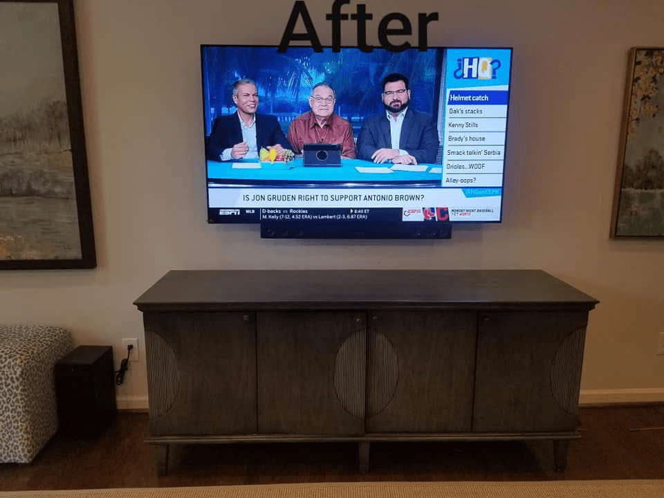 After installation — Living Room Wire Concealment