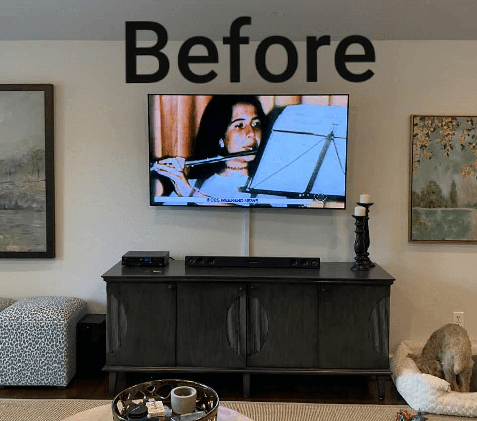 Before installation — Living Room Wire Concealment