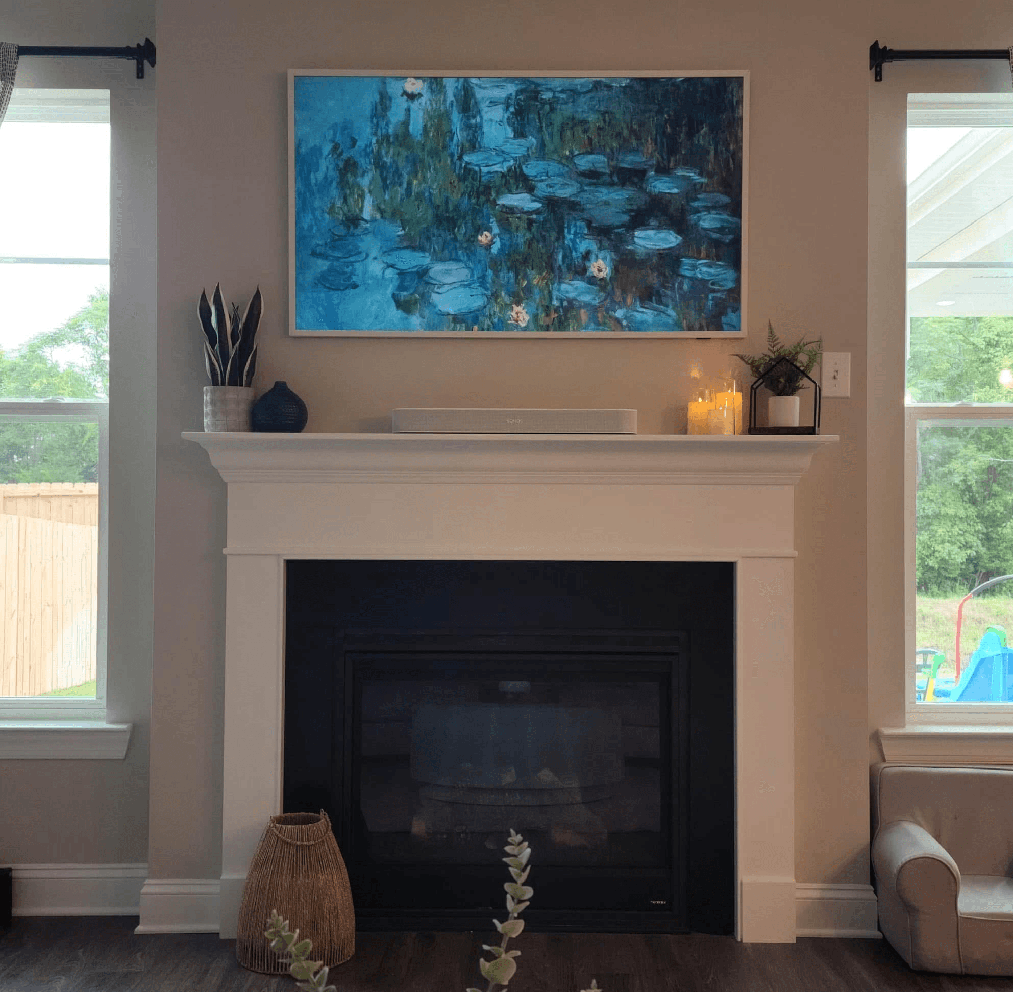Frame TV with Ornate Frame